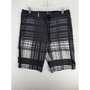 Hurley Board Shorts Mens 34 10" Crosshatch Striped AOP Beach Swim Trunks